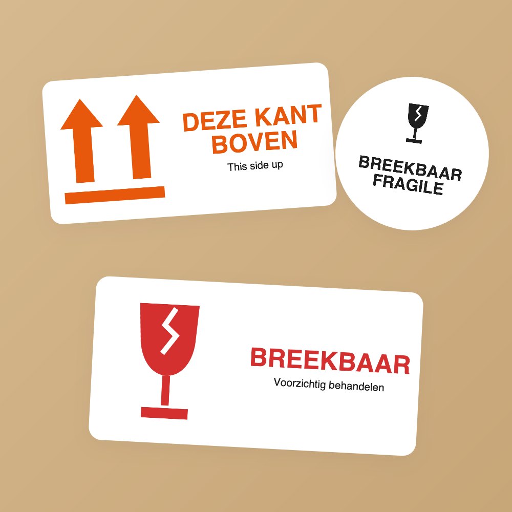 Breekbaar stickers