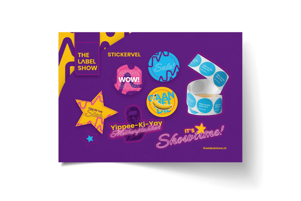 Flyer met stickers er op