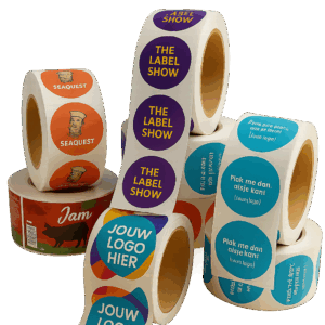 1000 ronde stickers op rol 3x3cm | witte folie mat