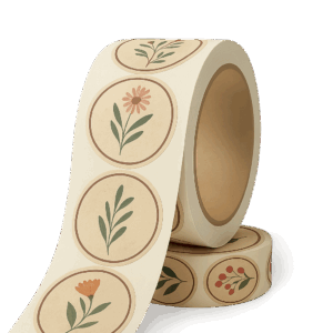 1000 vierkante stickers op rol 4x4cm | papier glans